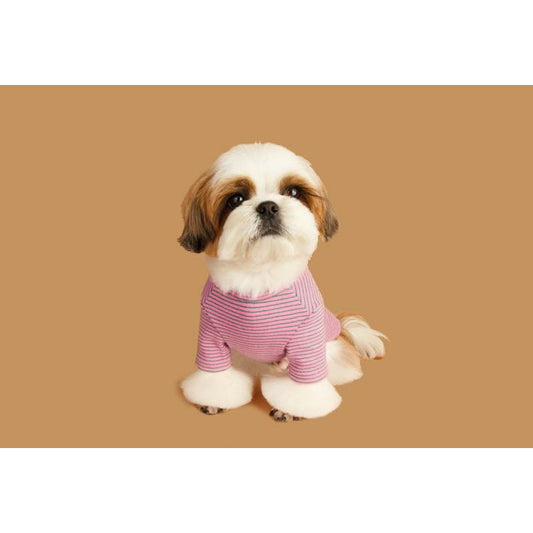 Basic Stripe Dog T-Shirt Pink/Green
