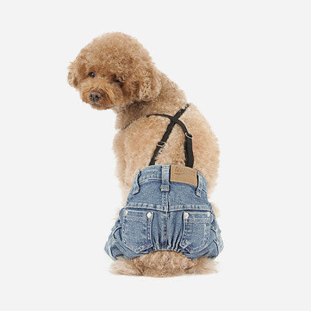 Denim Pants with stretchy suspender