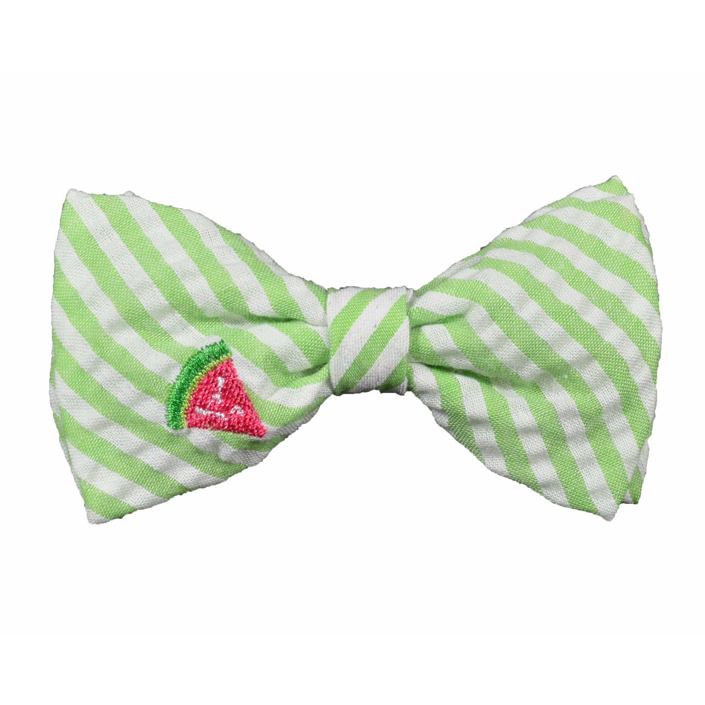 Green Stripe Watermelon Dog Bow Tie