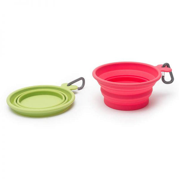 Collapsible Dog Water Bowl Green